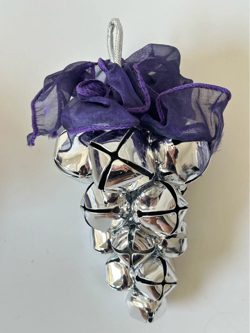 Pottery Barn Silver Jingle Bell Garland and Door Hanger